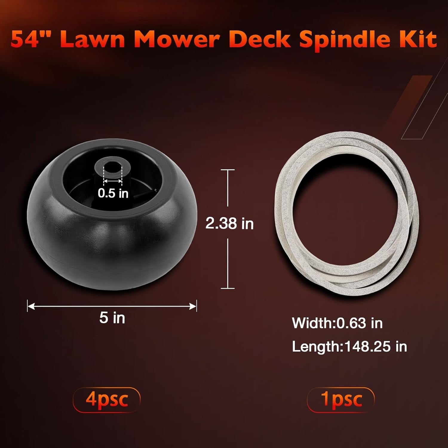 54 Mower Blade Spindle Belt Wheel Idler Kit For Cub Cadet ZT1 ZT2 Troy Bilt MTD
