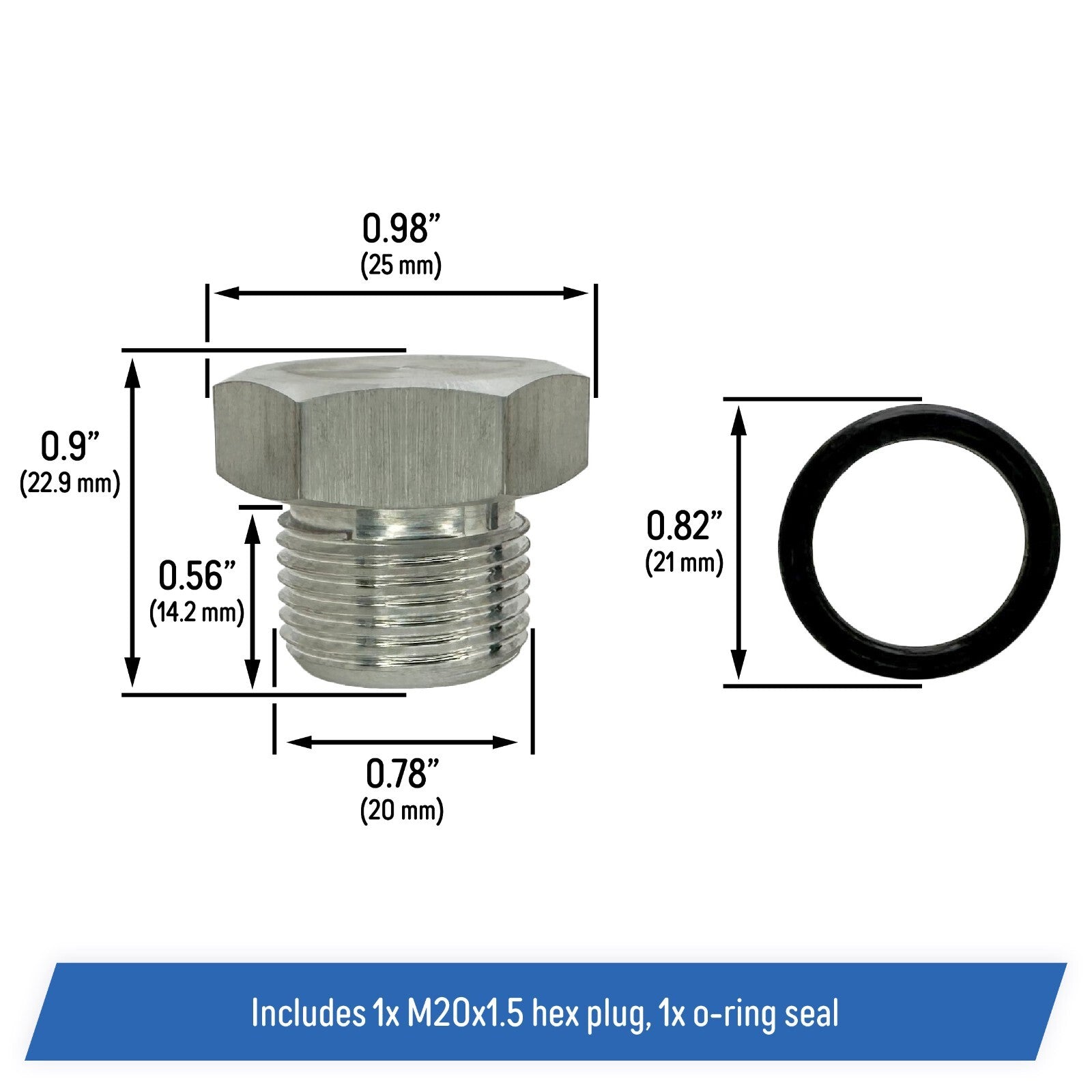 Oil Level Sensor Plug for Chevy GM LS Engines 97 to 14 M20x1.5 Corvette Camaro