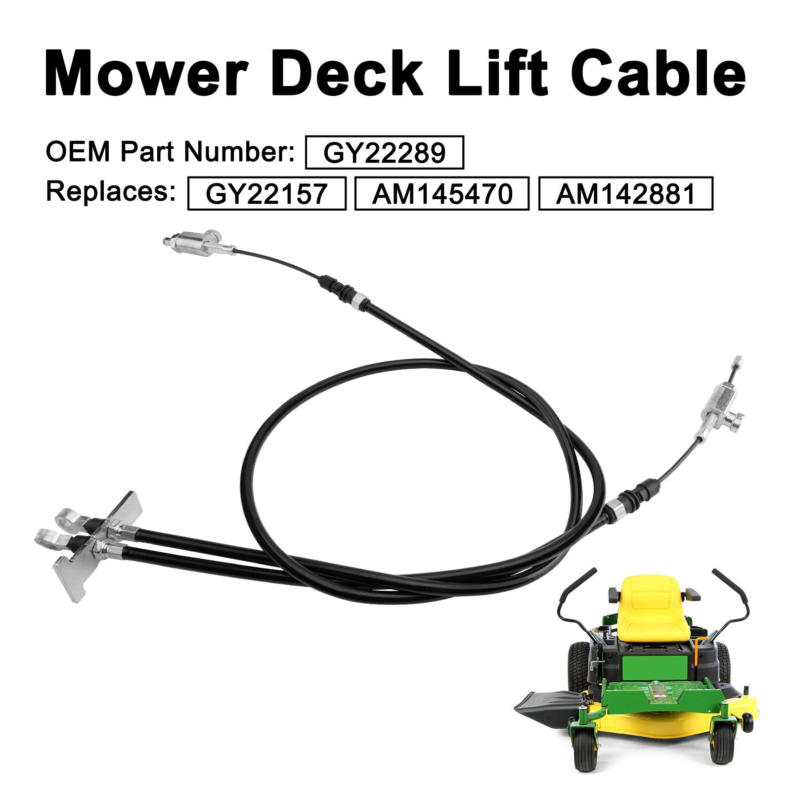GY22289 Mower Deck Lift Cable For John Deere Z235 Z255 Eztrak Series Lawn Mowers