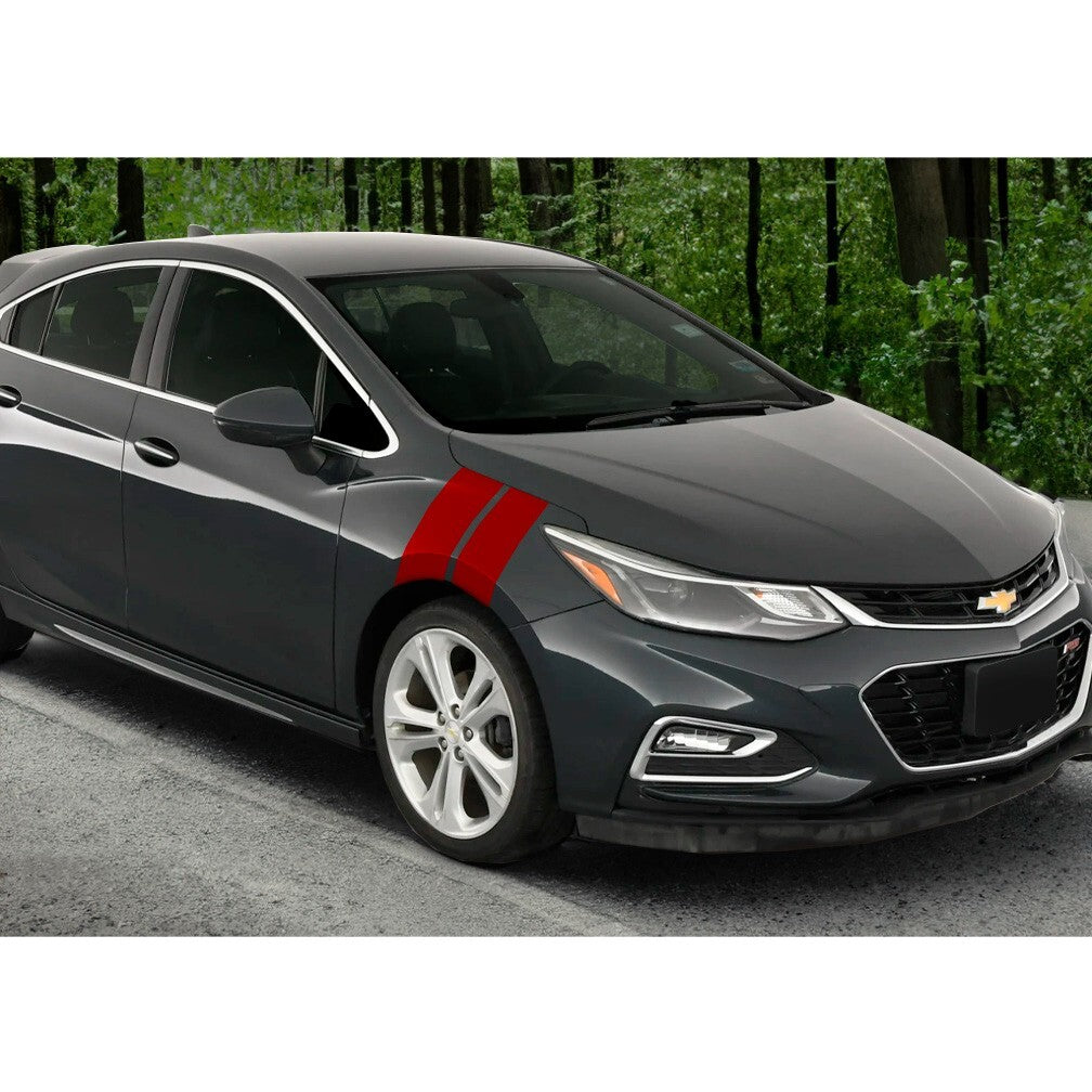 4 Inch Dual Fender Stripe Hash Mark Decal Kit For Chevy Cruze