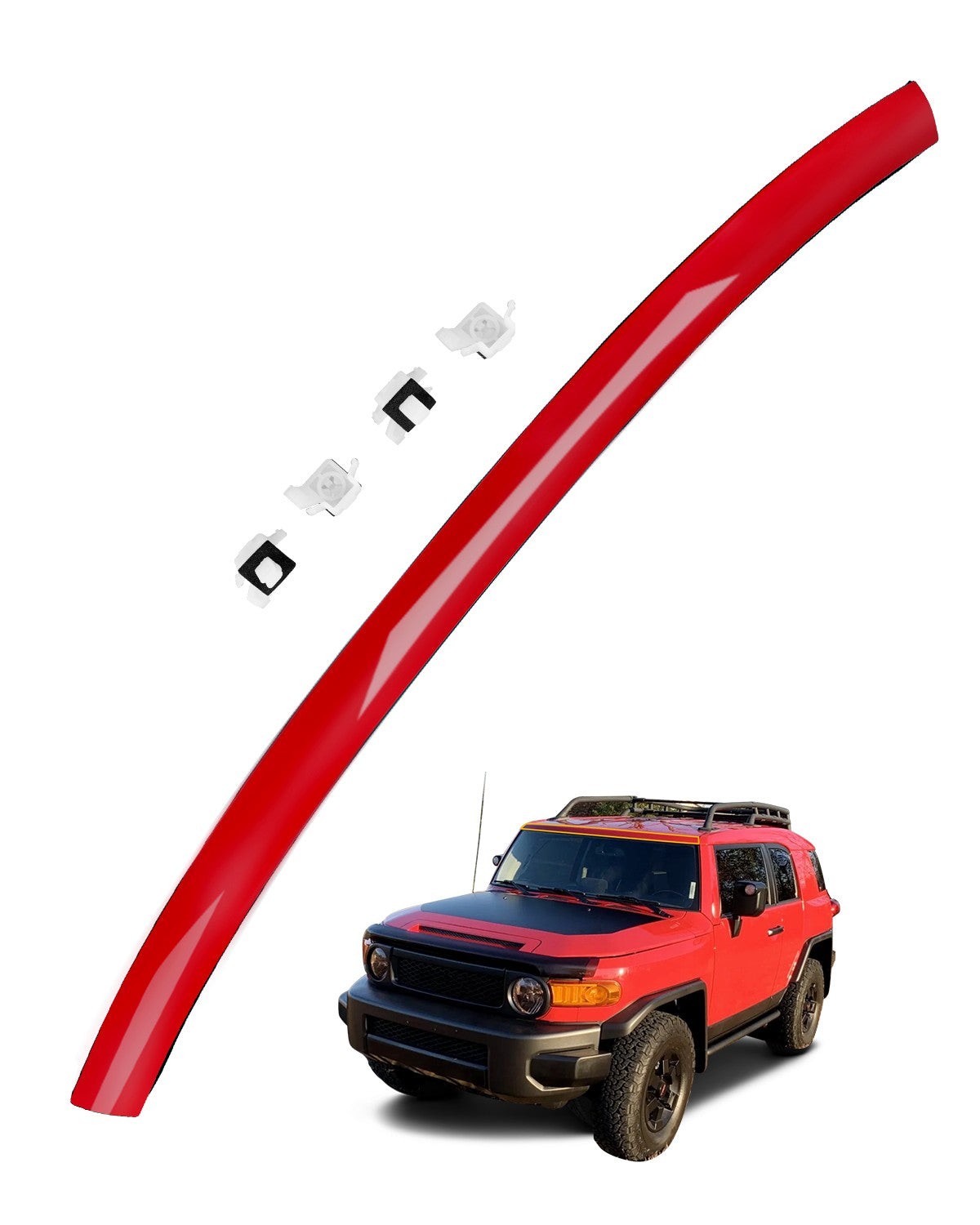 Red Upper Outer Moulding Trim Front Top Windshield for Toyota FJ Cruiser 2007 14