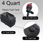 691993 4 Quart Plastic Fuel Tank with Cap Shut Off Valve for Briggs Stratt