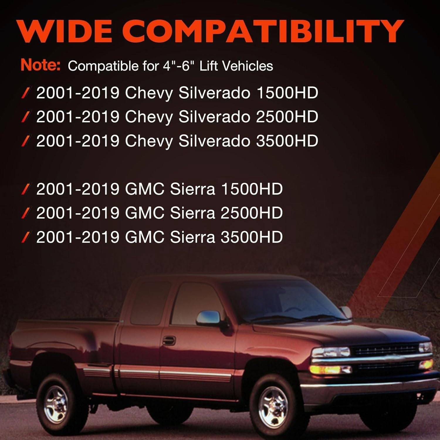 KRSWEL46 4 6 Sway Bar End Links for Chevy GMC 1500HD 2500HD 3500HD 99 19 2 Pcs
