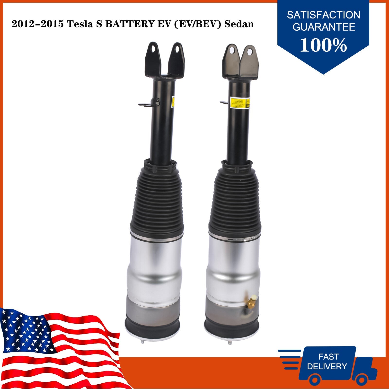 2x Front Left Right Air Suspension Struts For Tesla S BATTERY EV (EV/BEV) 12-15
