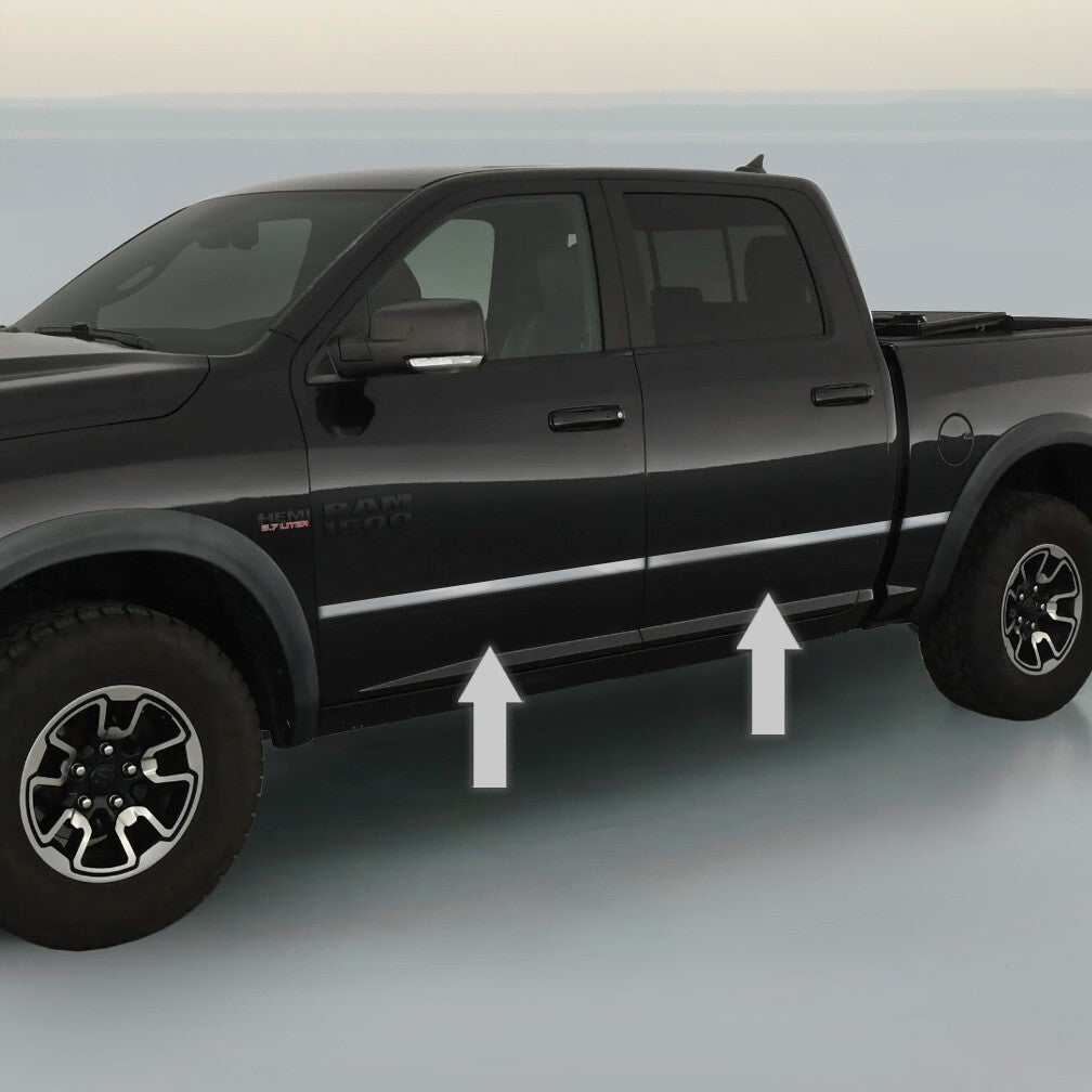 Side Door Rocker Panel Molding Package for Dodge Ram Chrome 09-17