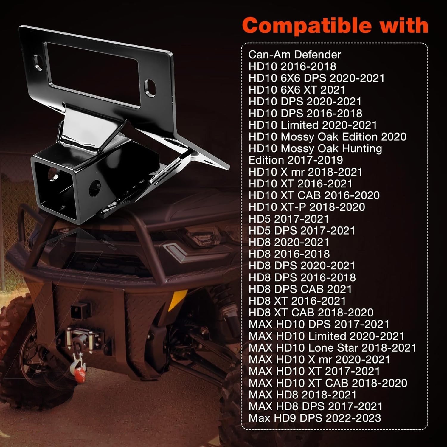 101720 Front Lower 2 Receiver Hitch for Can Am Defender HD10 HD8 HD5 Heavy Duty