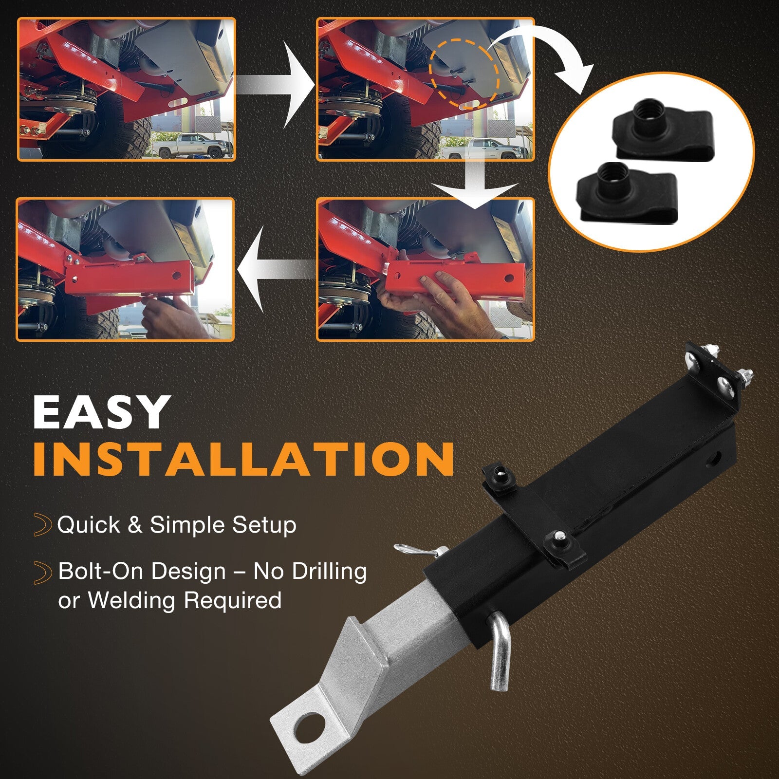 2 Inch Rear Hitch Receiver Kit for Bad Boy Rebel Rogue Renegade Mowers 2019 Plus