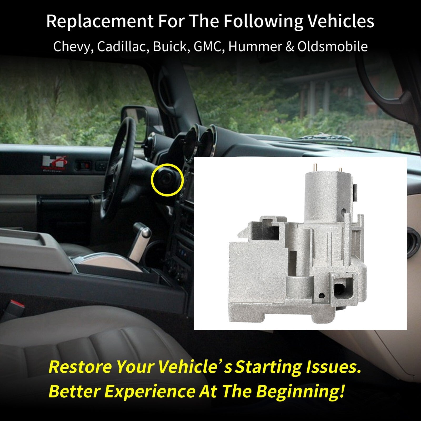 924713 Ignition Lock Cylinder Housing for Chevrolet GMC Cadillac 2000 2009