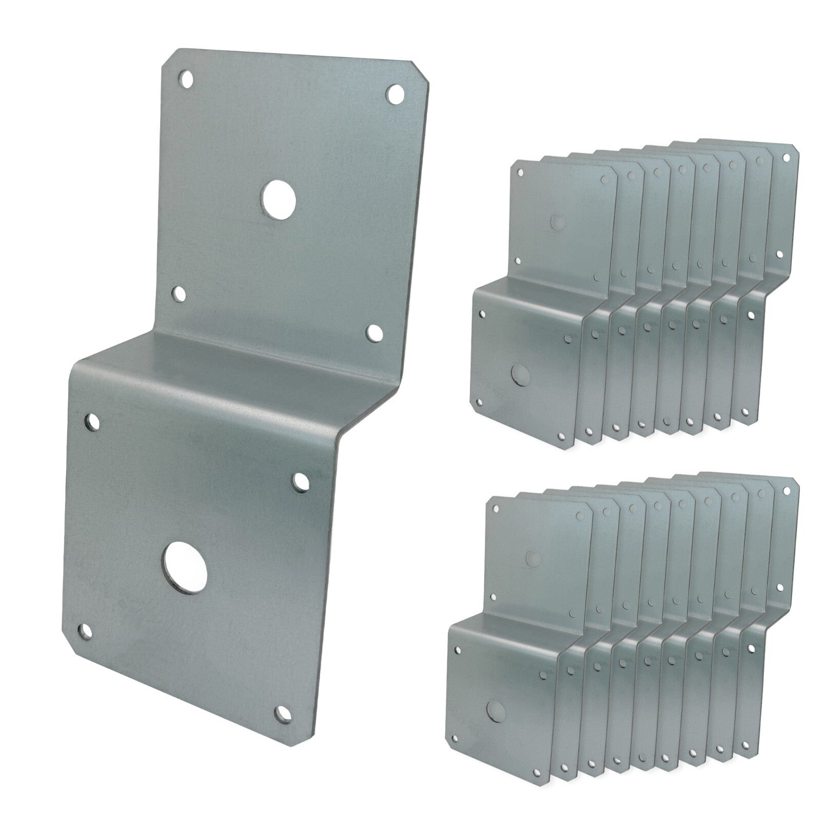 Galvanized Deck Joist Tie Plate Z Bracket for 2x4 Cross Joist and 4x4 Post 20 Piece