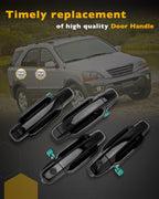 Exterior Door Handle with Keyhole Front & Rear Side for Kia Sorento 03 09 4Pcs