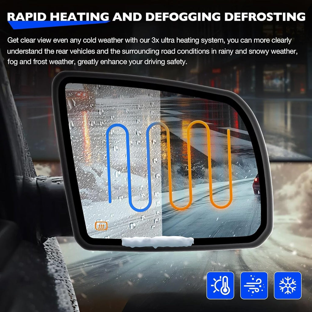 Heated Mirror Glass With BSM Signal Kit for Toyota Tundra 2007 2020 Left Right