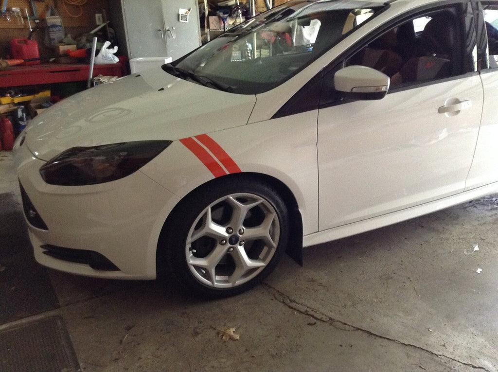 3 Inch Dual Fender Stripe Hash Mark Decal Graphic Kit for Ford Focus