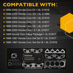 HS9915PT1 Cylinder Head Gasket Set for Honda Civic Del Sol HX CX DX 1996 00 1.6L