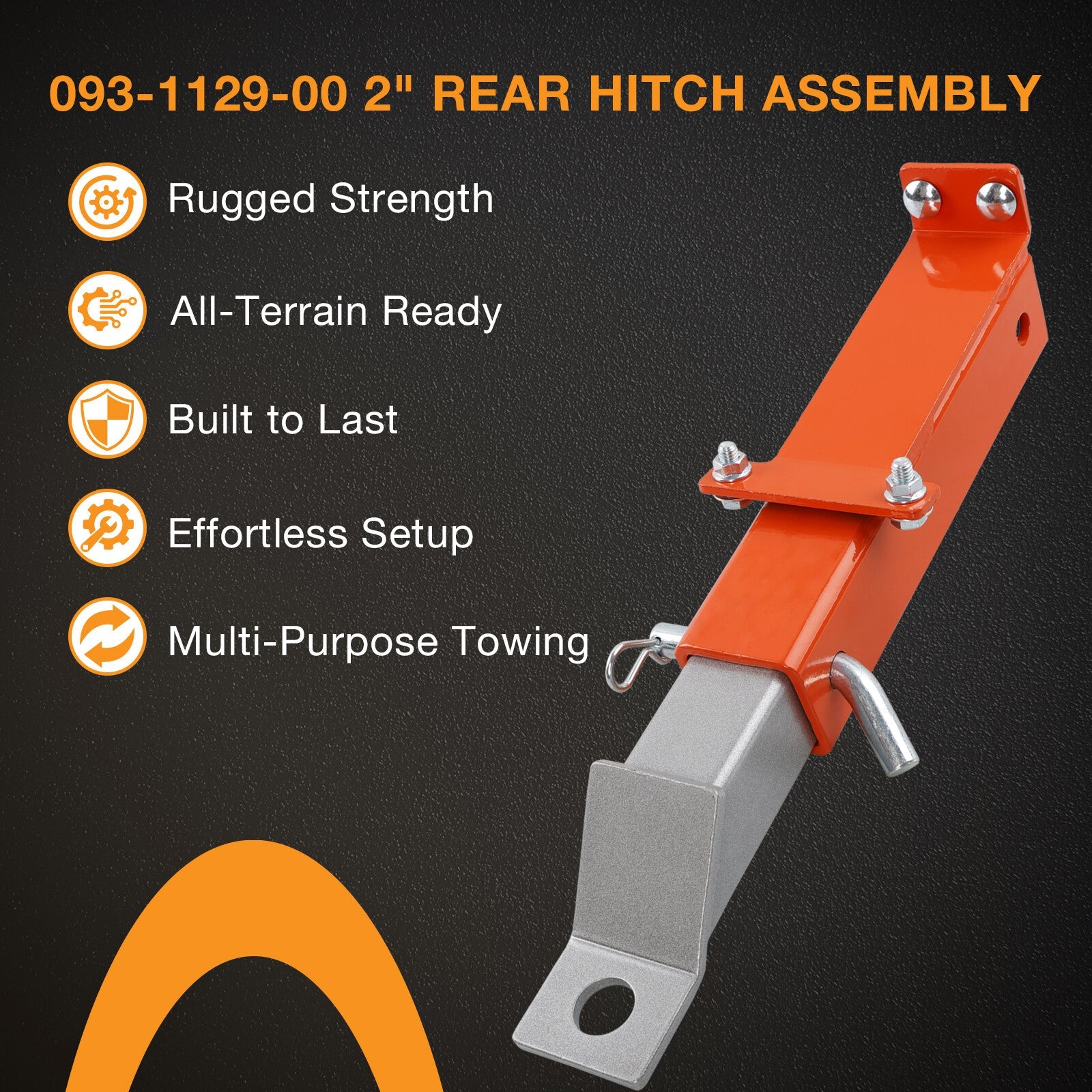 093 1129 00 2 Inch Rear Hitch for Bad Boy Rebels Rogue 2019 Plus Heavy Duty