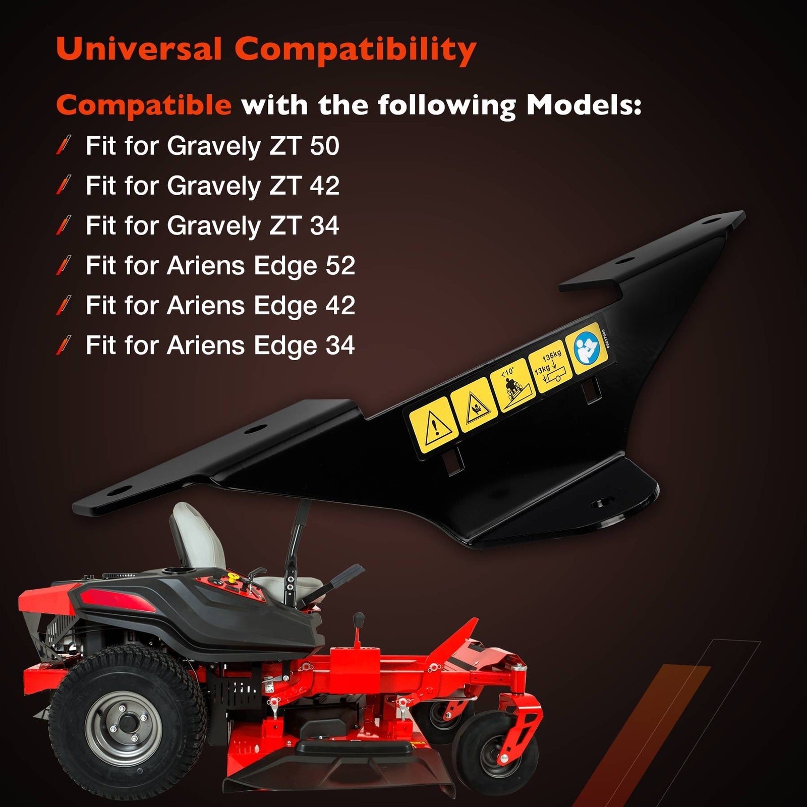 71502800 Lawn Mower Trailer Hitch for Gravely ZT 50 Ariens Edge Zero Turn