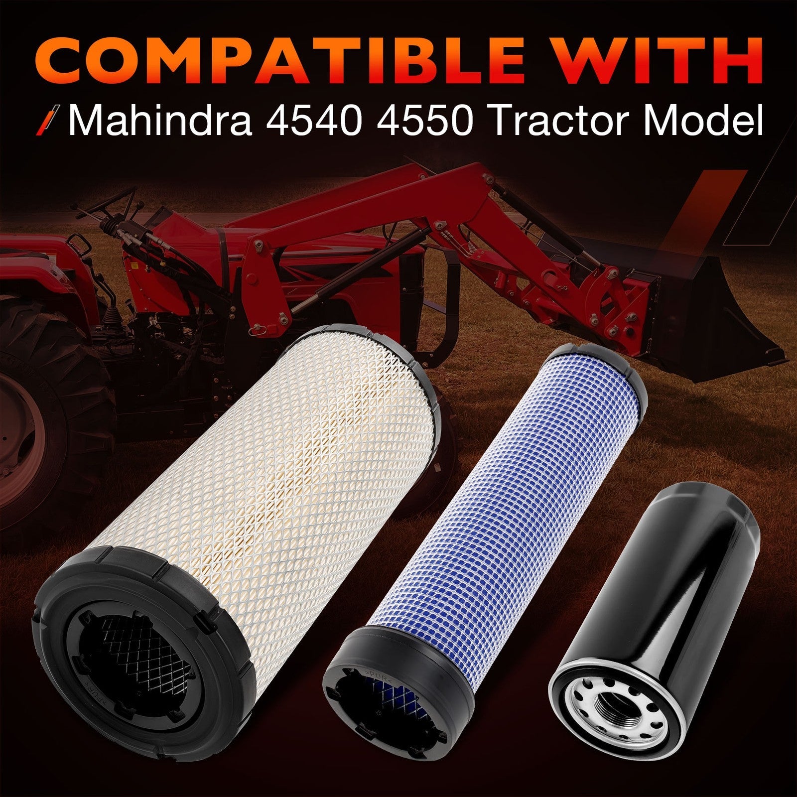 006000455F1 006000456F1 Air Oil Fuel Filter Kit For Mahindra 4540 4550 6 Piece