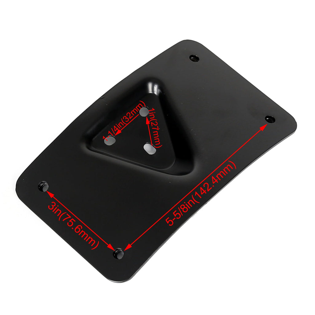 Curved Laydown License Plate Mount Bracket Frame For Harley Softail Dyna Steel