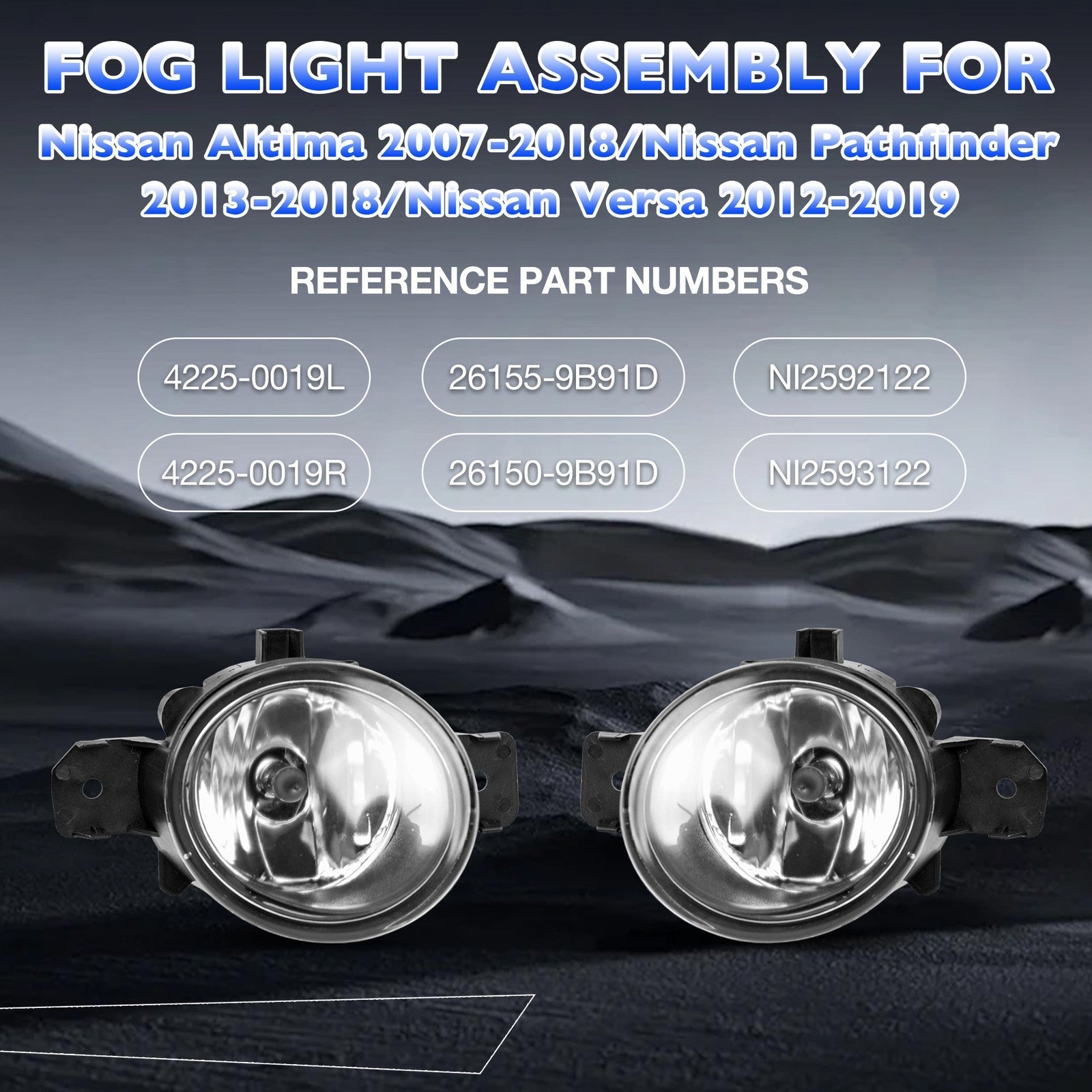 Led Bumper Fog Light Driving Lamp For Nissan Altima Versa Sentra 2004 2019 Pair