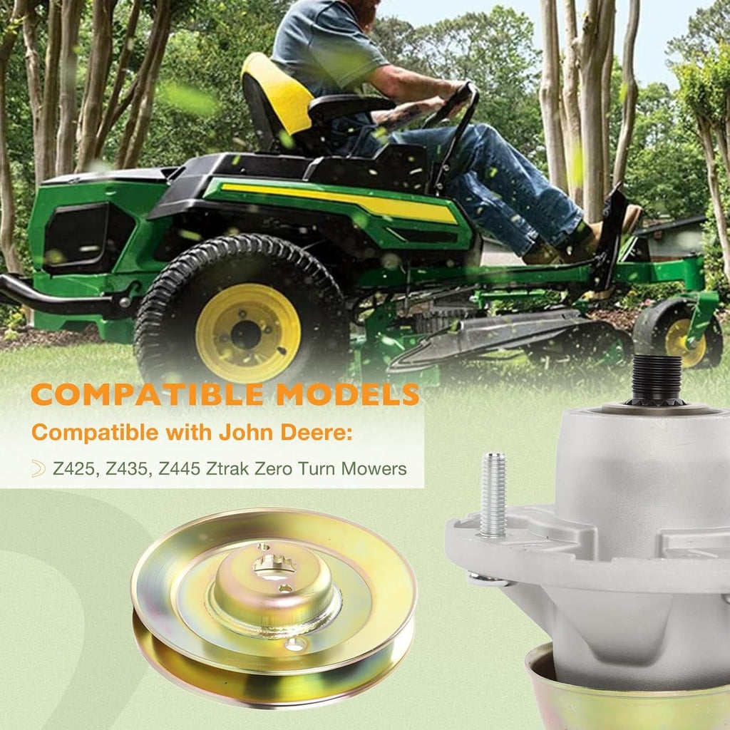 AM124498 Deck Spindle And Pulley For John Deere 48 54 Z425 Z435 Z445 M163464