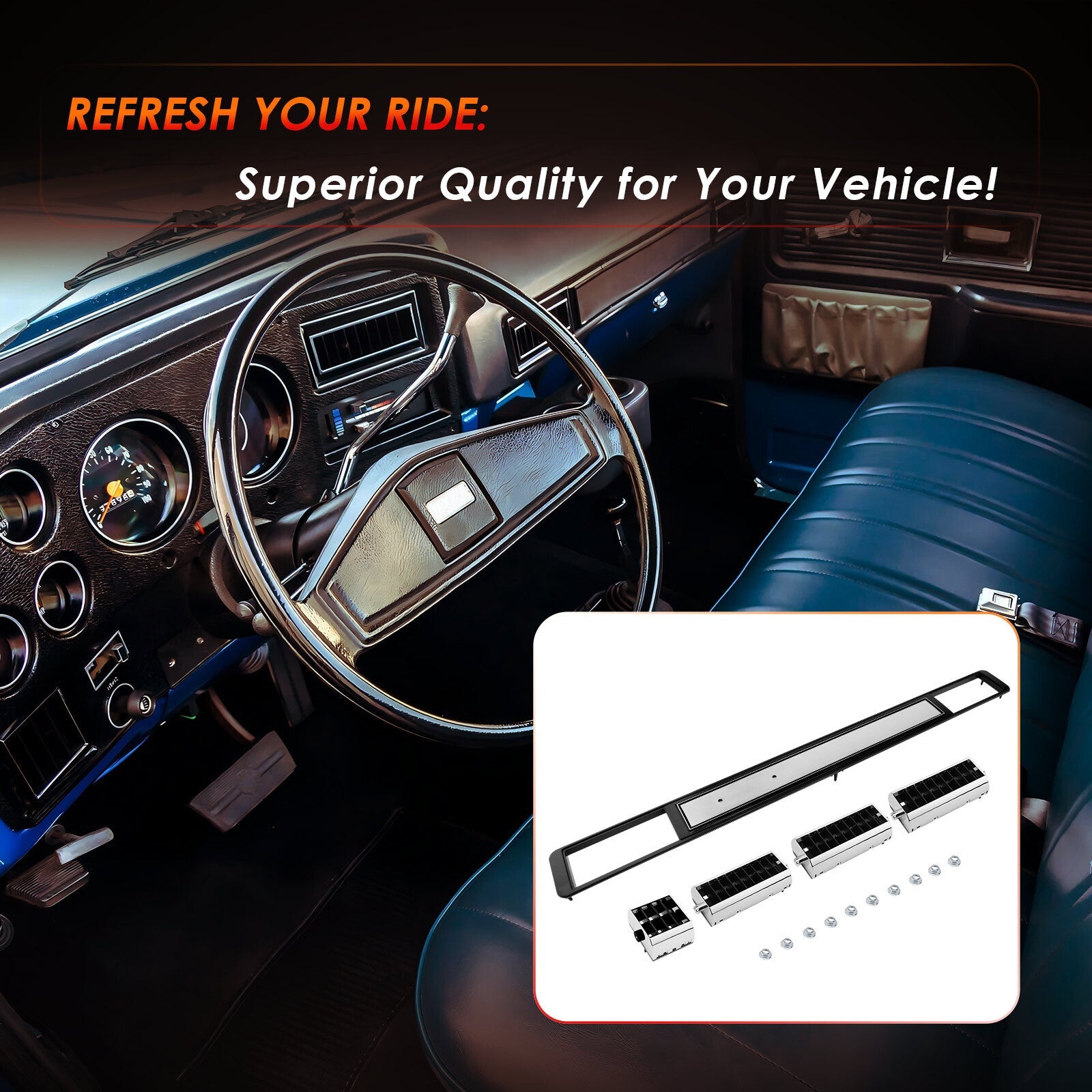 DP2560 Center Dash AC Air Vent Trim Plate For Chevy GMC Truck 1973-1980 3979751