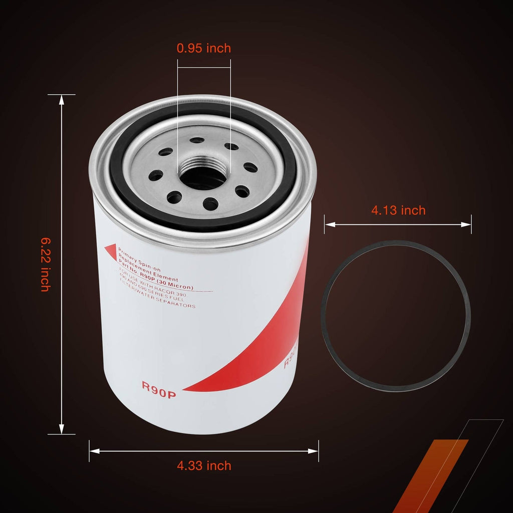 Fuel Filter Water Separator Spin On Element For 390RC 490R 690R 790R Series R90P