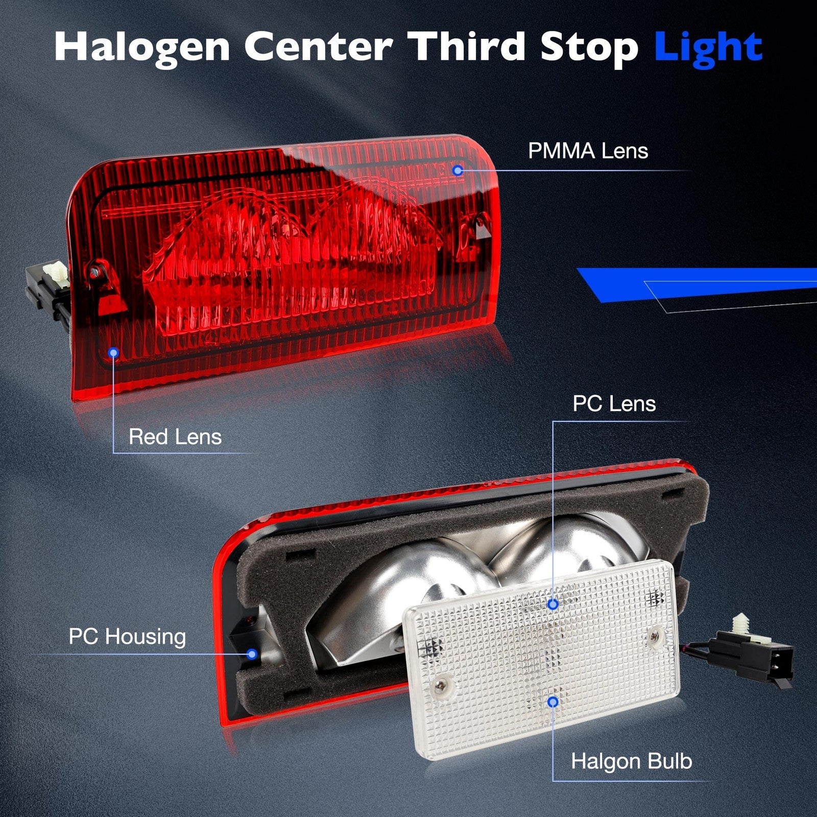 923-290 Rear Roof Mounted Third Brake Light for 1992-2022 Ford E-150 E-250 E-350