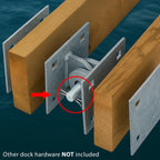 Floating Dock Hinge Connector Pin 3-1/4 x 3/4 Heavy Duty Galvanized Steel 2 Pack