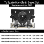 Chrome Tailgate Handle and Plastic Bezel Set for 1988 2000 GMC C K 1500 2500 3500