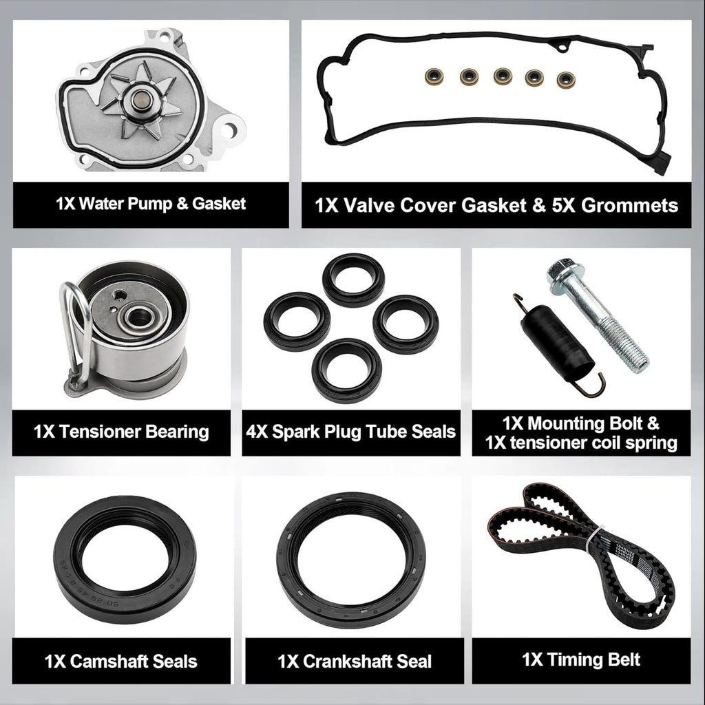 TBK312 Engine Timing Belt Kit Water Pump for Honda 1.7L Civic DX 01 05 TCK312