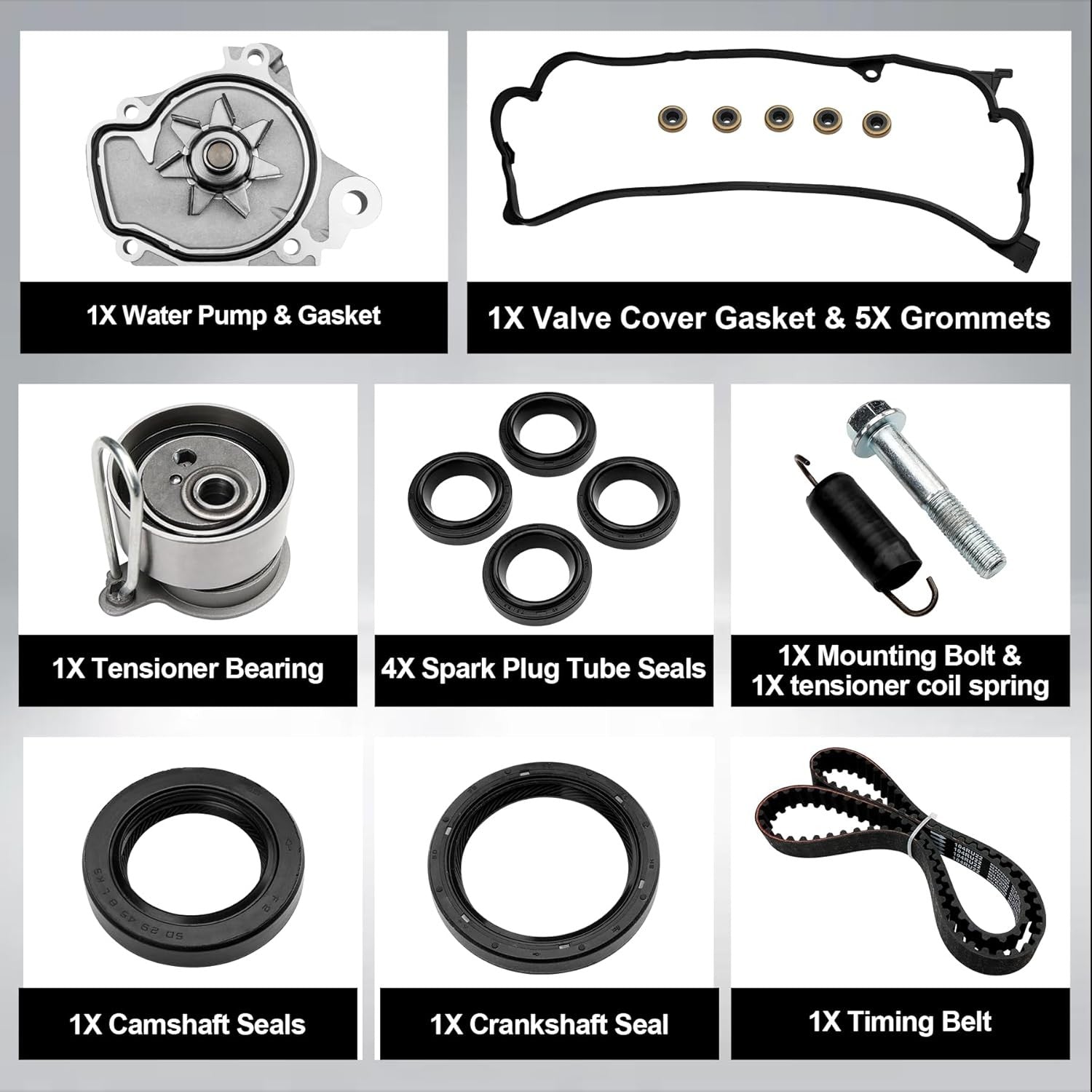 TBK312 Engine Timing Belt Kit Water Pump for Honda 1.7L Civic DX 01 05 TCK312