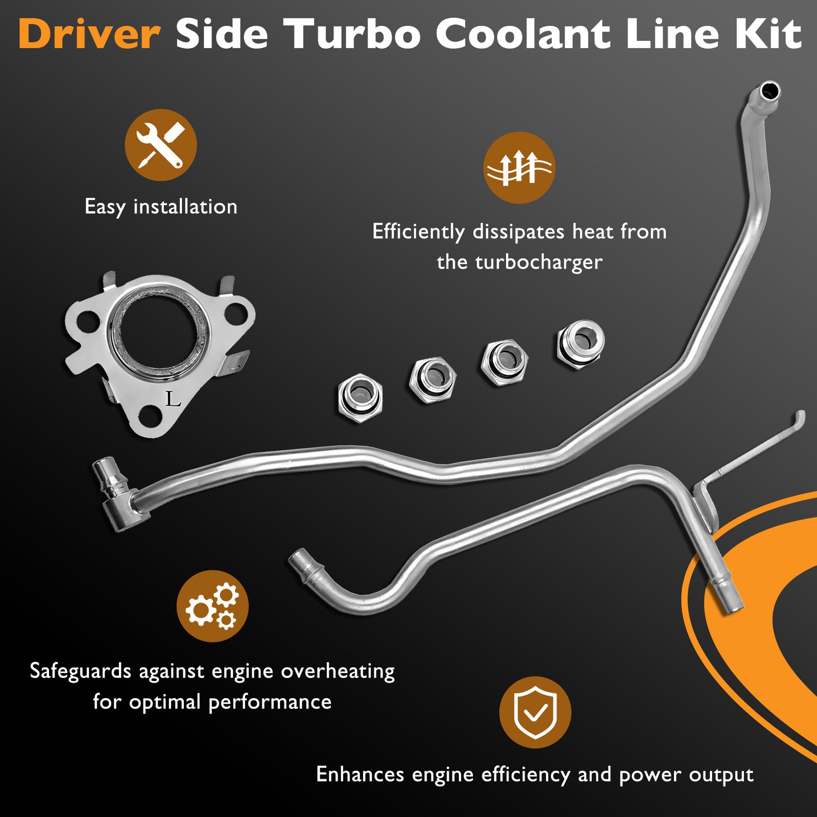 926-187 Turbo Coolant Line Kit Driver Side For 11-21 Ford F150 Transit Lincoln