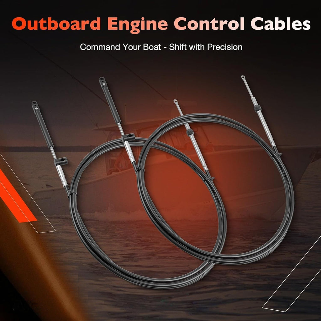 Outboard Throttle Shift Control Cables 17FT GEN 1 For Mercury MerCruiser 2 Pcs