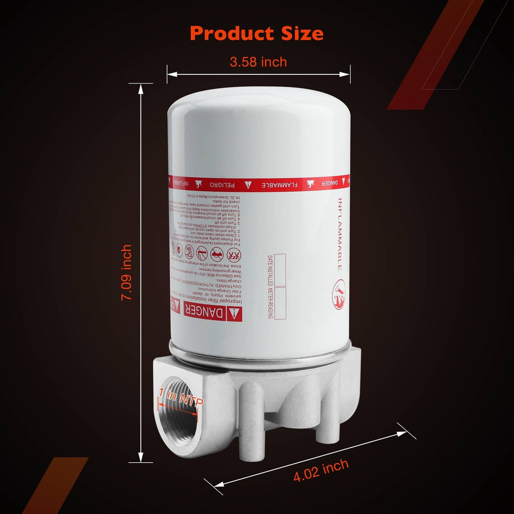 3/4 Transfer Tank Fuel Filter Kit for Mobile and Stationary Diesel Transfer Pump