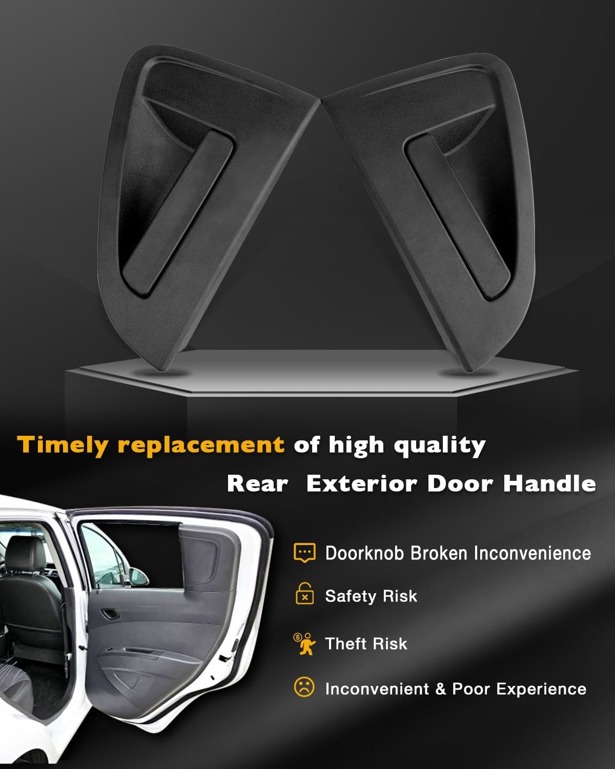Exterior Outside Door Handle Assembly Rear Left Right for Chevy Spark 2013 15