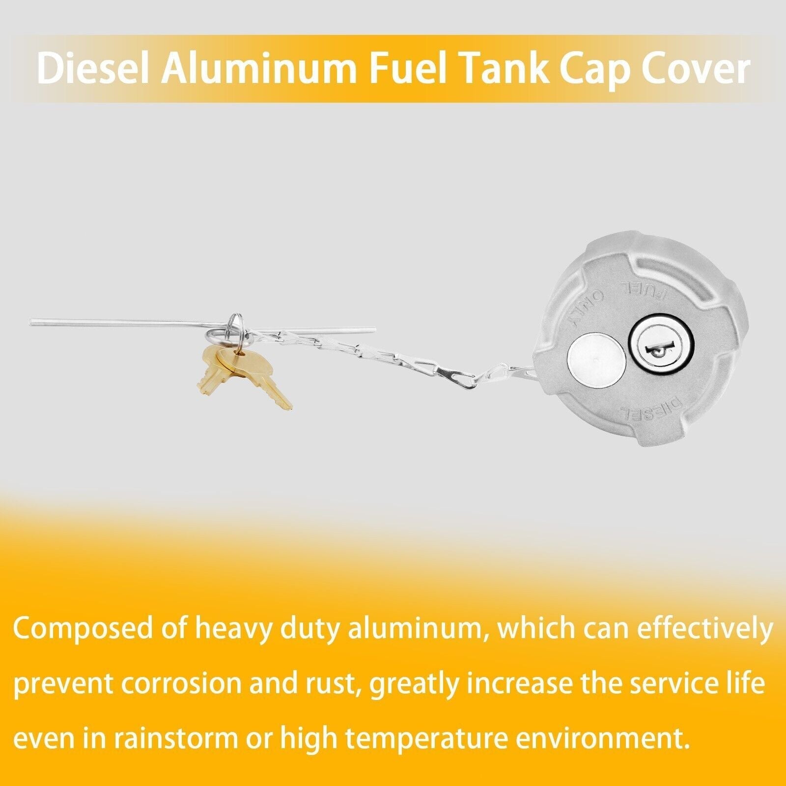 2 3/8 Locking Diesel Fuel Cap for 02 and Up Freightliner M2 Small Semi Box Trucks