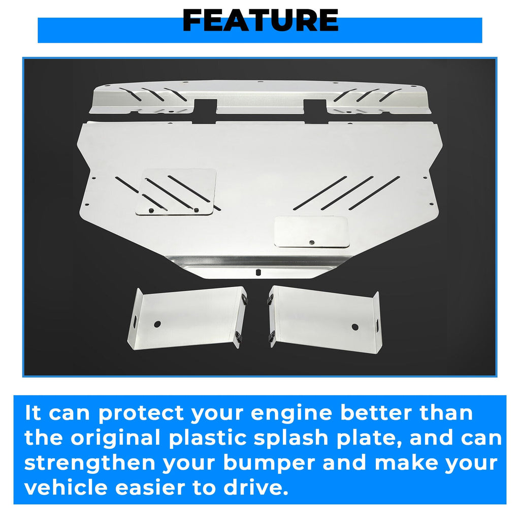 Engine Splash Shield Under Tray Skid Plate for Subaru WRX Impreza 11 14 Aluminum