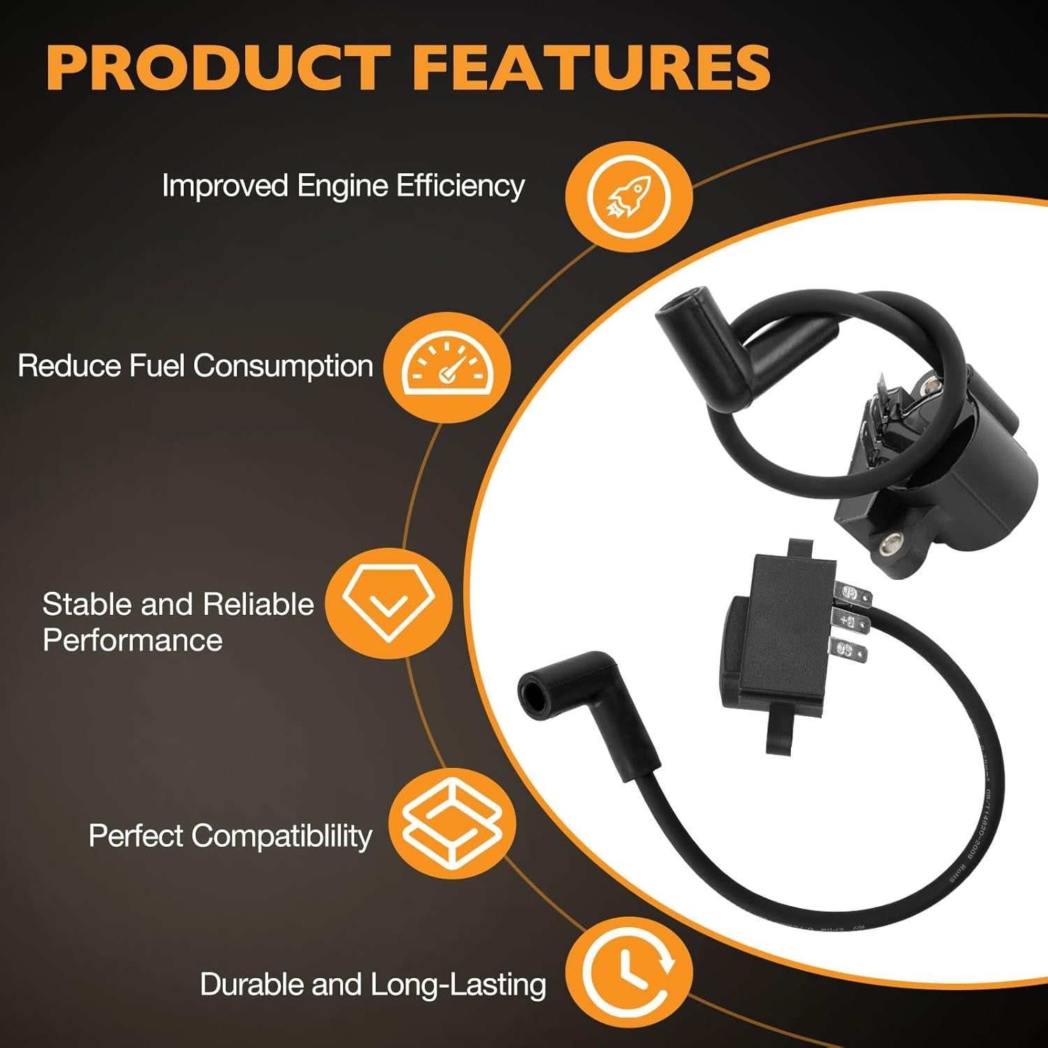2458489-S Ignition Coil Module for Kohler CH740 CV740 SV735 SV740 GT1554 2 Pack