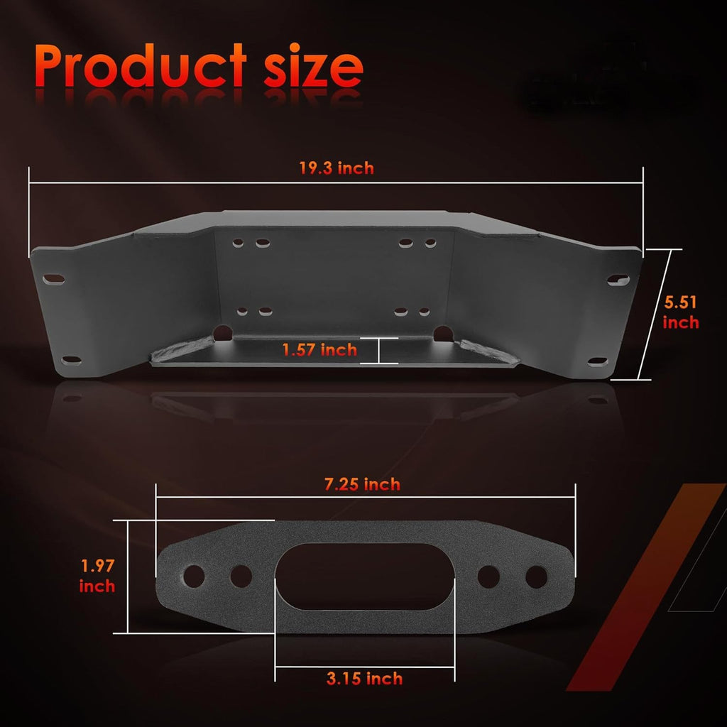 Trailer Winch Mount Plate Bracket Set For Polaris Ranger Midsize 570 2022 2025