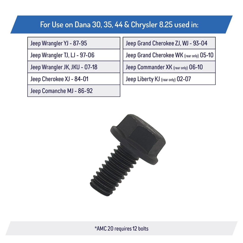Differential Cover Bolts for Dana 30 35 44 Jeep YJ TJ JK XJ MJ ZJ WJ WK XK 10