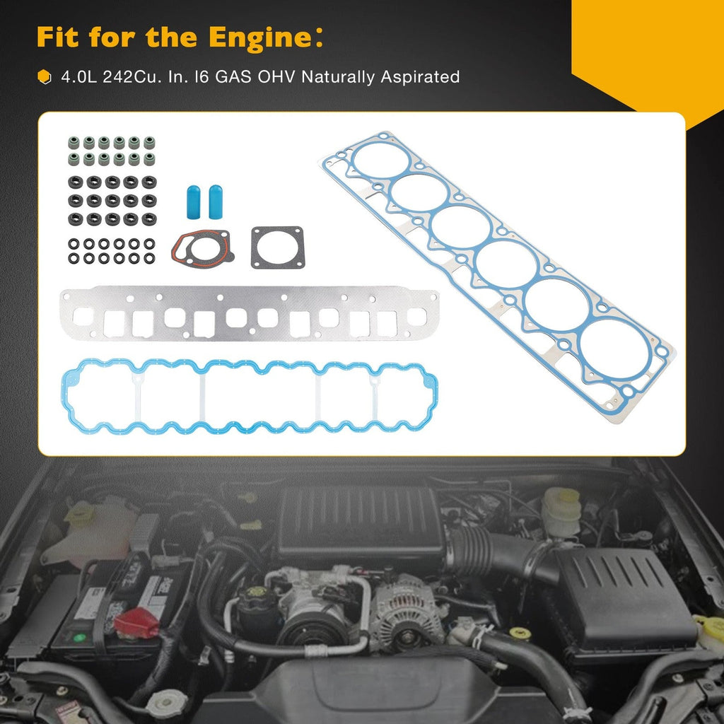 VS50458R Cylinder Head Gasket Set for Jeep Wrangler Cherokee 1999 2006 4.0L