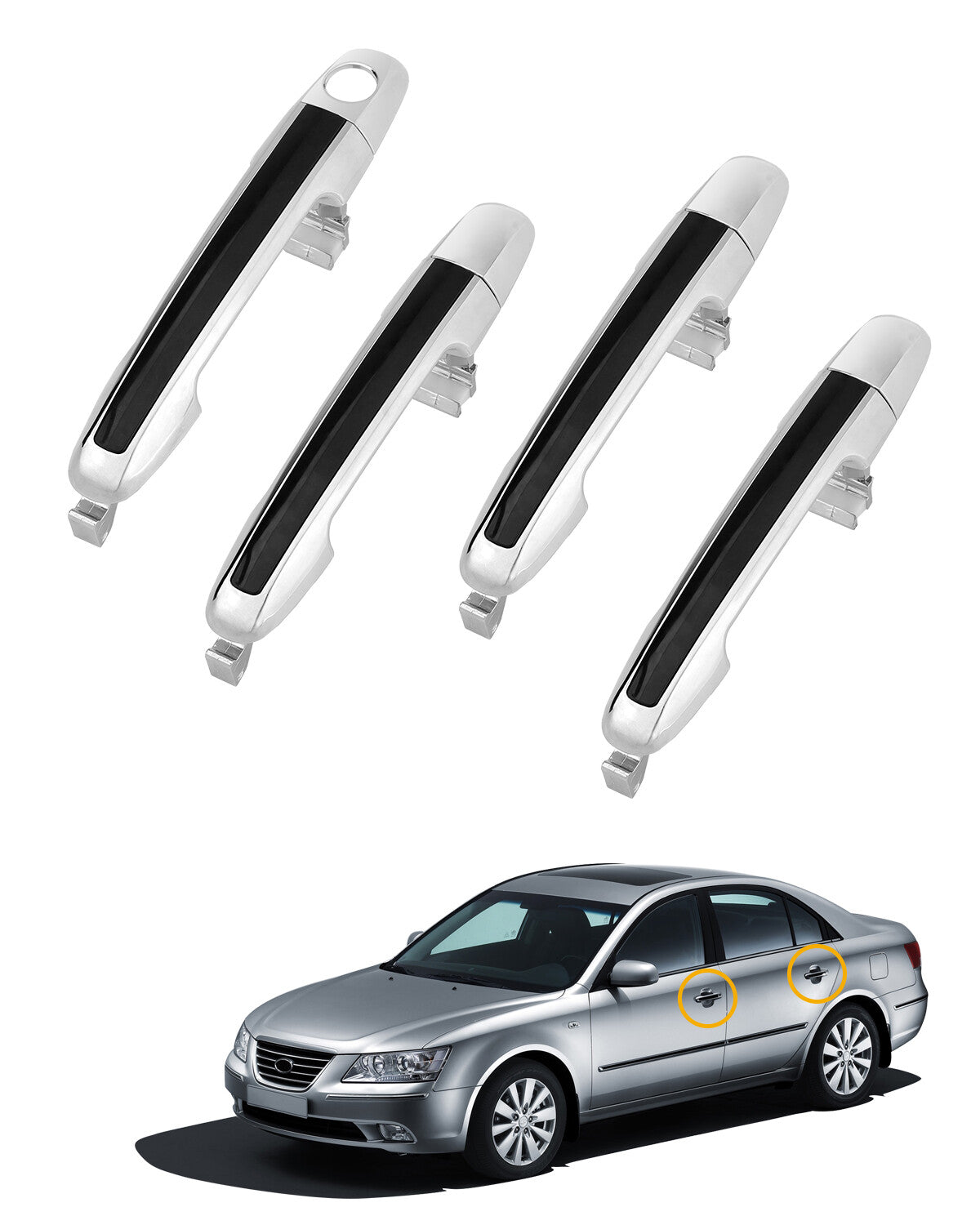 Exterior Outside Door Handle Set Passenger Driver Side for Hyundai Sonata 05 10