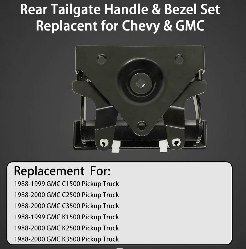 Metal Tailgate Handle And Plastic Bezel Set For GMC C K 1500 2500 3500 1988 2000