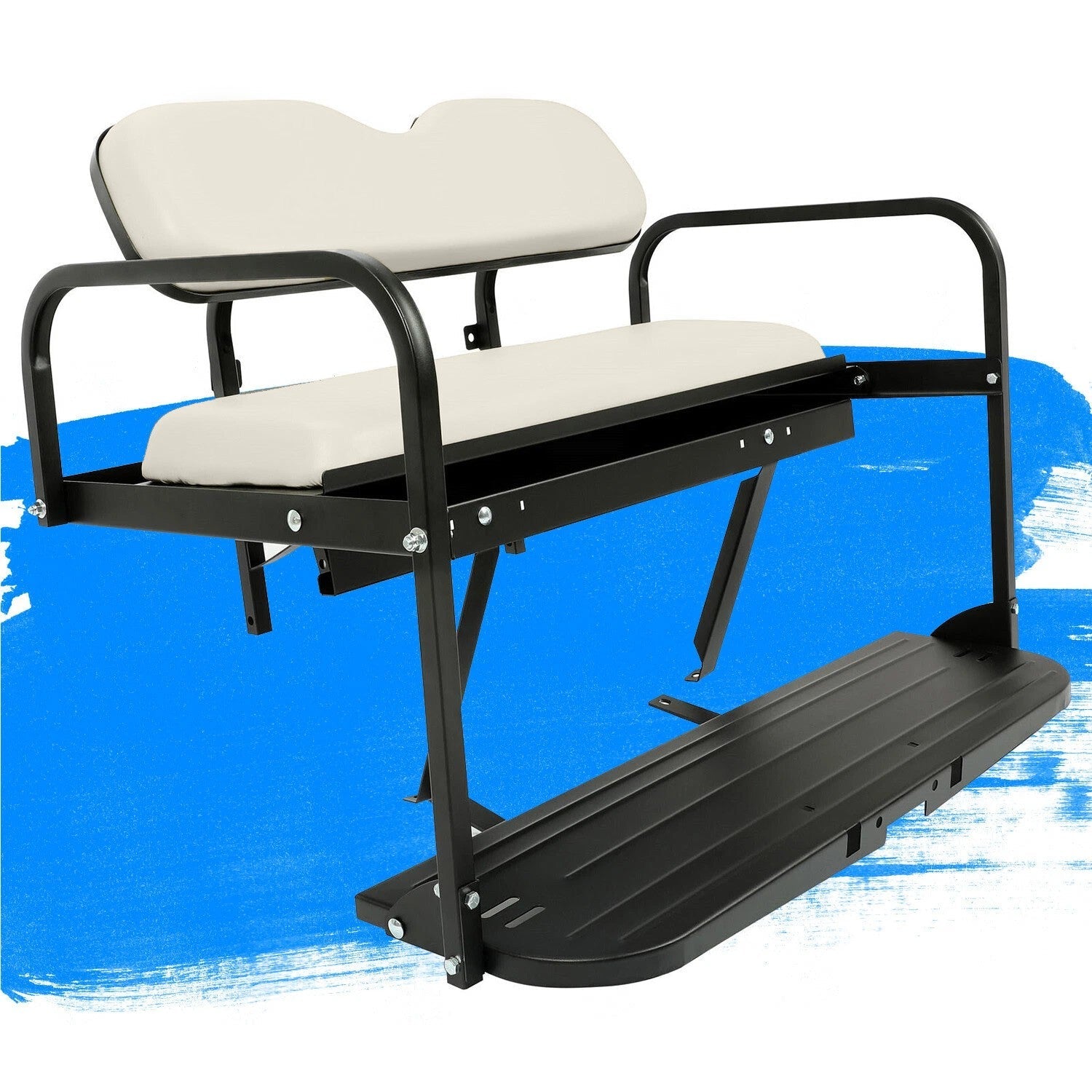 Flip Rear Back Seat for Yamaha Drive G29 Golf Cart 07 to 16 Off White Cushions