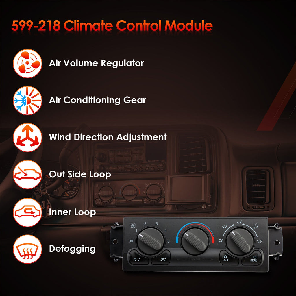 Heater AC Climate Control Module Panel for Chevy Tahoe Silverado GMC 1999 2002