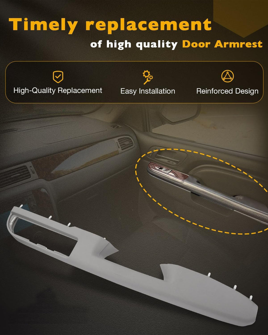 Passenger Armrest Repair Kit for Chevy Silverado for GMC Sierra 1500 2500 10 14