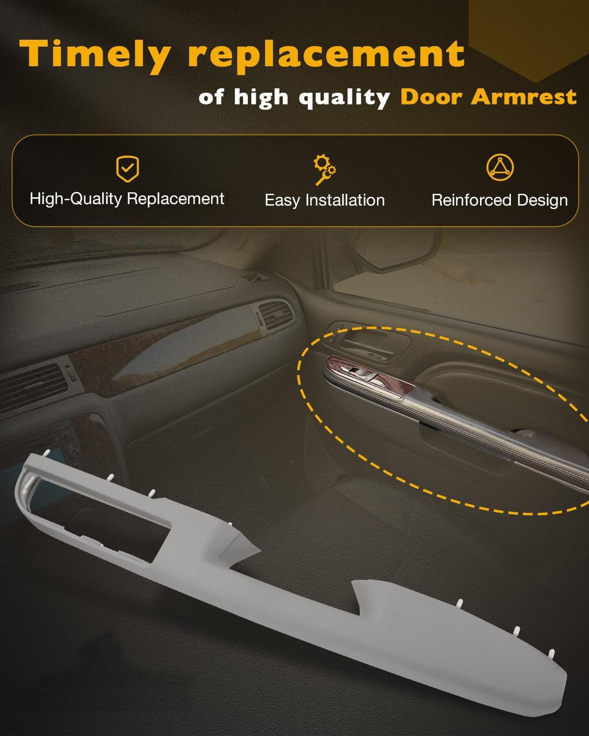 Passenger Armrest Repair Kit for Chevy Silverado for GMC Sierra 1500 2500 10 14