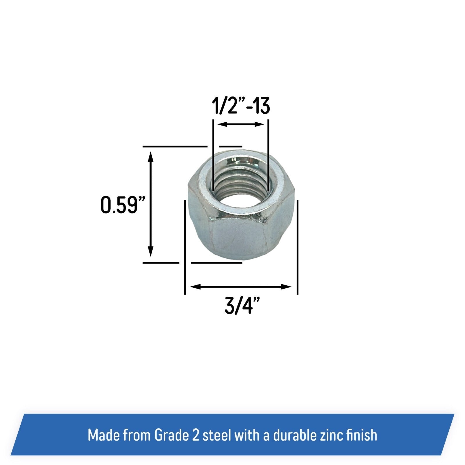 Elastic Type Hex Lock Nut 1/2 13 for SCAG 04021 07 2 Pack