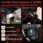 Diesel Fuel Oil Filter Set for Mopar Dodge Ram 2500 3500 4500 5500 6.7L 2019 24