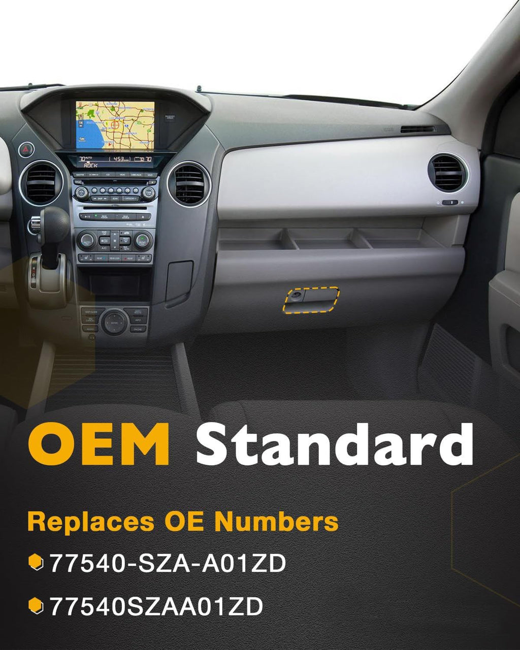 77540SZA01ZD Beige Glove Box Handle Lock Cylinder Set for Honda Pilot 2009 2015