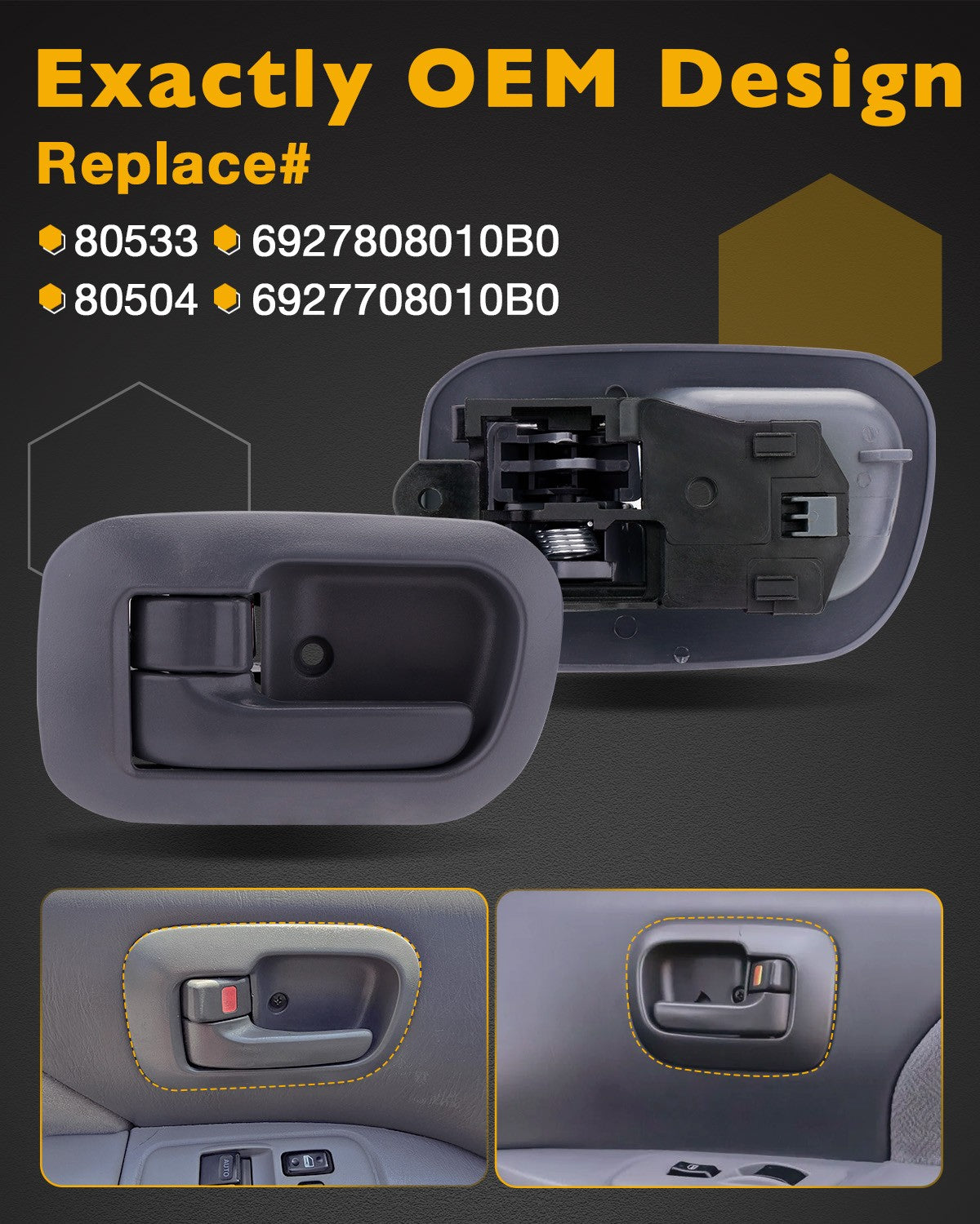Exterior Interior Door & Liftgate Handle Kit For Toyota Sienna 98 03 7PCS